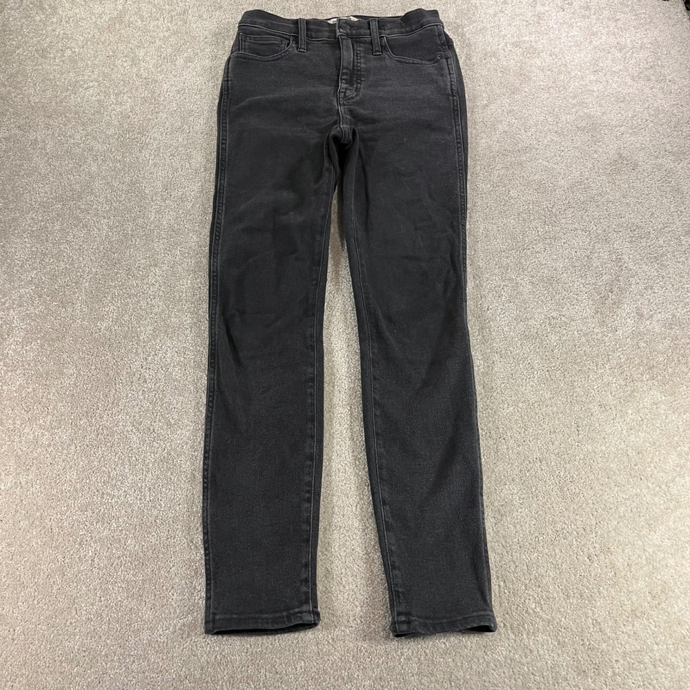 Madewell 10" High-Rise Skinny Jeans Womens 26 Black Stretch‎ Denim Streetwear